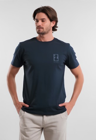 Футболка с принтом «Баланс», цвет темно-синий