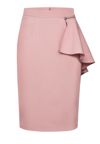 Юбка со съемной баской, цвет пыльно-розовый
