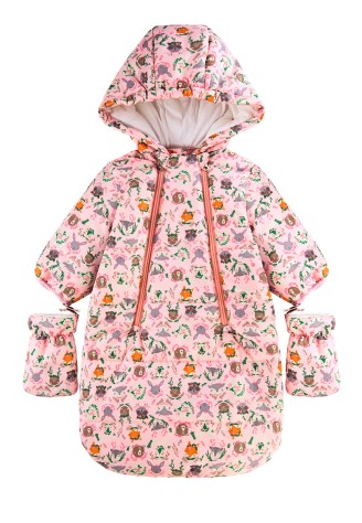 Утепленный конверт с набивным рисунком, цвет розовый