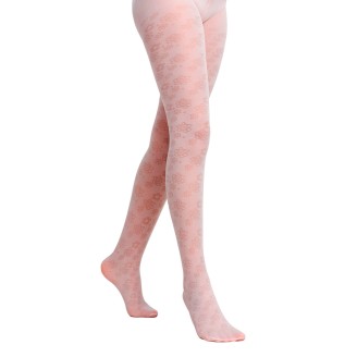 Фантазийные детские колготки с цветочным жаккардовым узором SD128, плотность 20 den, цвет розовый