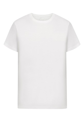 Трикотажная фуфайка с коротким рукавом для мужчины, цвет белый