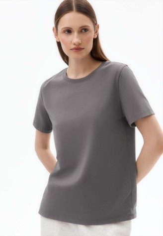 Женская футболка прямого силуэта, цвет графитовый