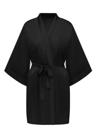 Атласное кимоно, цвет чёрный