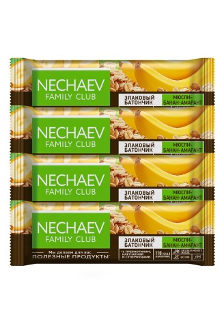 Батончик злаковый «Мюсли-банан-амарант», 4 шт.