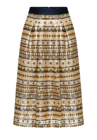Юбка с вышивкой и пайетками, мультицвет