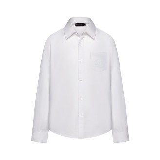 Рубашка с вышивкой для мальчика, цвет белый