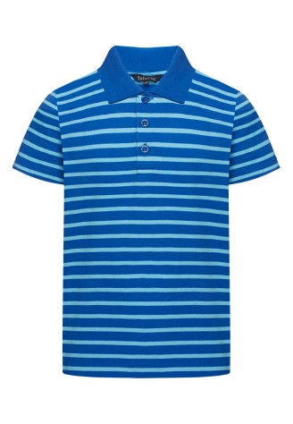 Поло в полоску для мальчика, цвет ярко-голубой