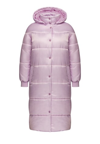 Утеплённое стёганое пальто, цвет сиреневый