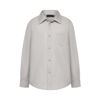 Рубашка с вышивкой для мальчика, цвет серый