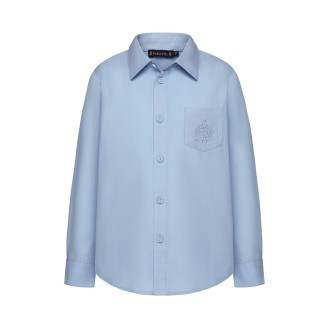 Рубашка с вышивкой для мальчика, цвет голубой