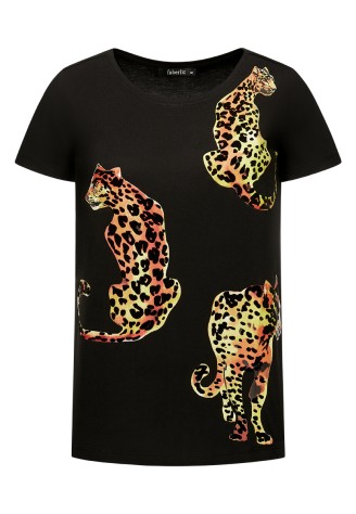 Фуфайка трикотажная с коротким рукавом, цвет чёрный