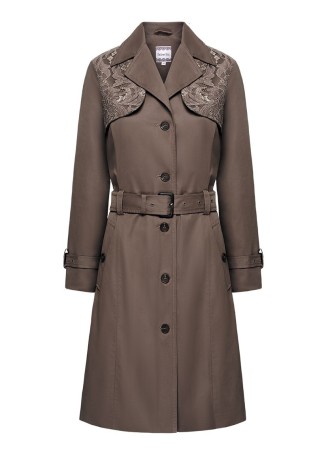 Плащ с кружевом, цвет серо-коричневый