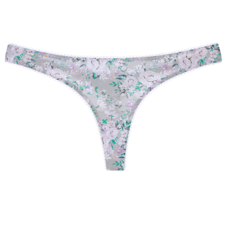 Трусы стринги ROMANCE, цвет дымчатый с принтом