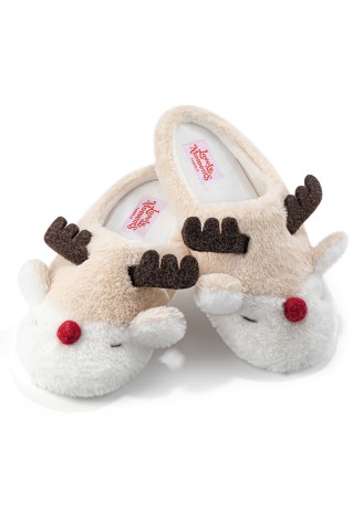 Тапочки «Олени», бежевые