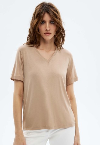 Женская футболка, цвет бежевый