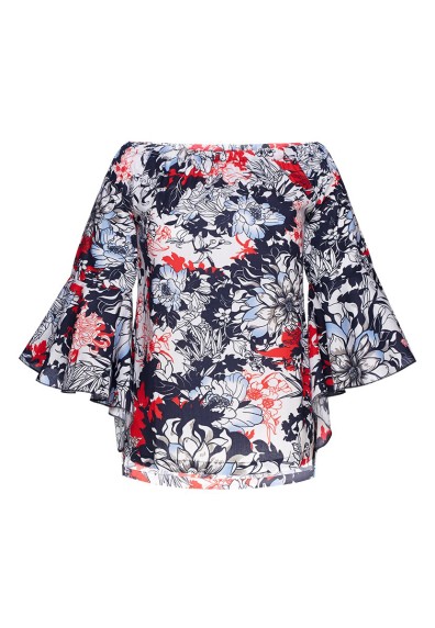 Туника с цветочным рисунком, мультицвет
