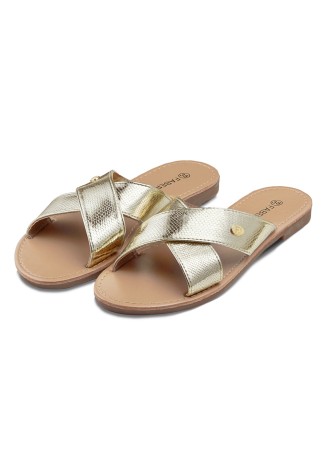 Шлёпанцы Rebeca, цвет золотой