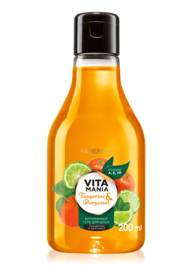 Гель для душа витаминный «Мандарин и бергамот» Vitamania