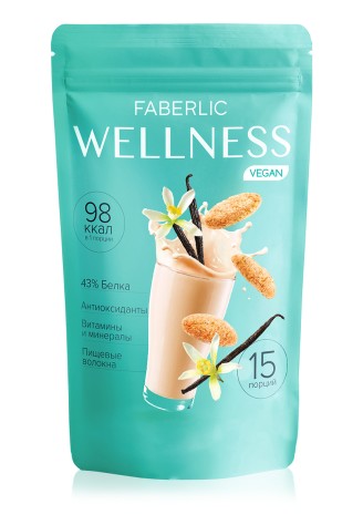 Протеиновый коктейль Wellness VEGAN. Вкус: ванильное печенье