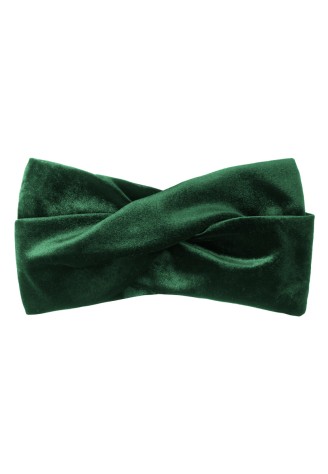 Повязка из бархата, изумрудная
