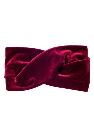 Повязка из бархата, бордовая