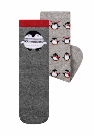 Детские хлопковые носки с принтом, цвет серый