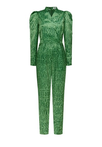 Комбинезон с анималистичным принтом, цвет зеленый