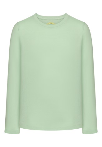 Трикотажная фуфайка с длинным рукавом для девочки, цвет мятный