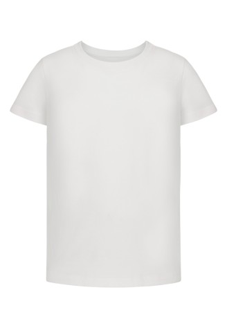 Трикотажная фуфайка с коротким рукавом для девочки, цвет белый