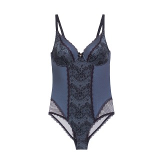 Боди «Фэйри тэйл», цвет синий с черным