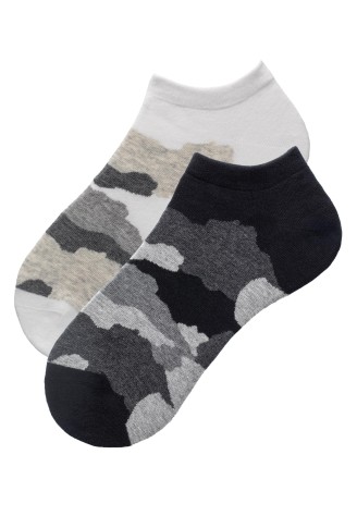 Мужские носки с милитари принтом, цвет черный / молочный