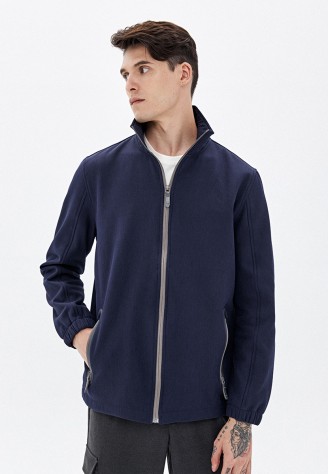 Утеплённая ветровка с начёсом для мужчины, цвет тёмно-синий