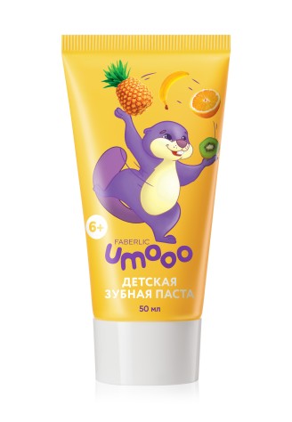 Детская зубная паста с фтором Umooo 6+