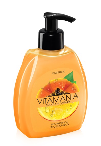 Витаминное жидкое мыло для рук «Манго и папайя» Vitamania