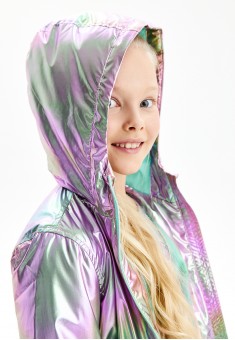 Утепленная куртка с голографическим эффектом для девочки, мультицвет от Фаберлик, фото 4