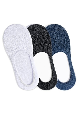 Носки-невидимки с узором, три пары