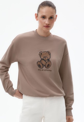 Свитшот с принтом «Мишки», цвет мокко