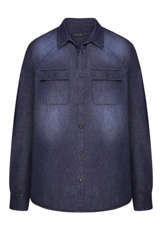 Джинсовая рубашка для мужчины, цвет темно-синий