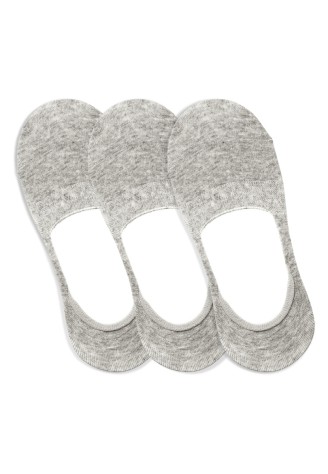 Носки-невидимки, цвет серый меланж, три пары