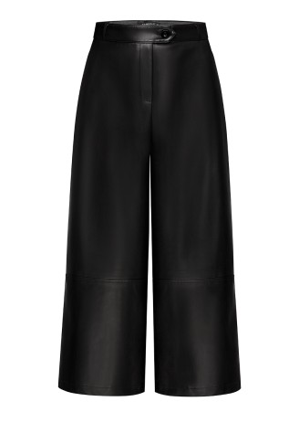 Кюлоты из экокожи, цвет черный