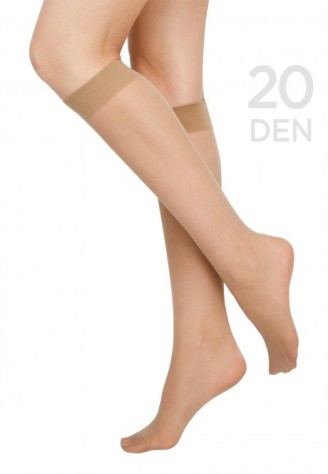 Гольфы, плотность 20 den, цвет бежевый, единый размер, 2 пары