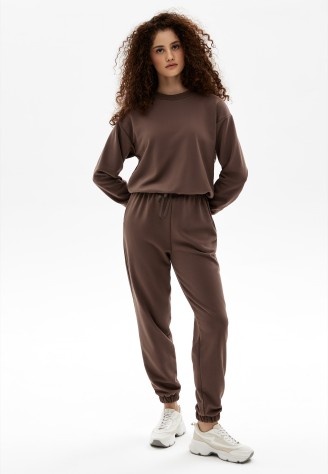 Комбинезон трикотажный, цвет мокко