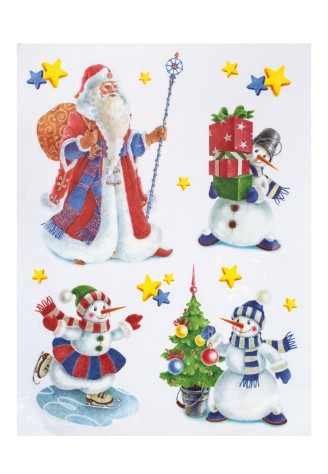 Новогодние наклейки цветные