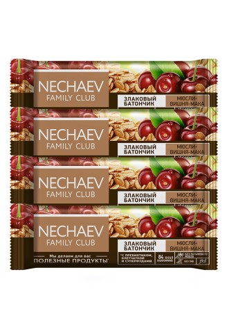 Батончик злаковый «Мюсли-вишня-мака», 4 шт.