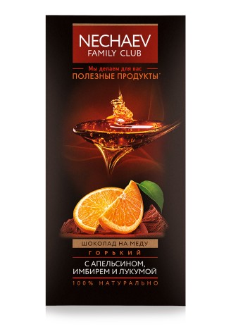 Шоколад на меду горький с апельсином, имбирем и лукумой