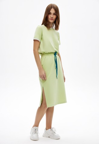 Трикотажная юбка, цвет светло-фисташковый