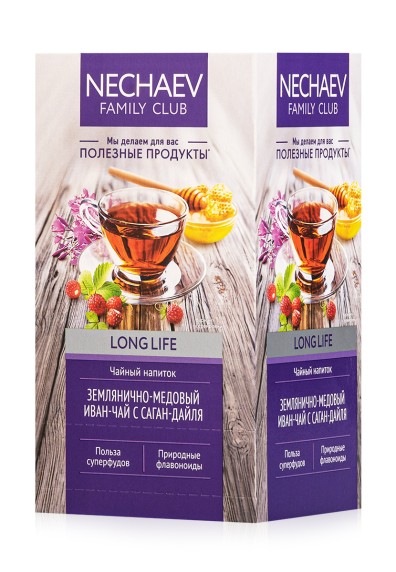 Чайный напиток Long Life «Землянично-медовый» иван-чай с экстрактом саган-дайля