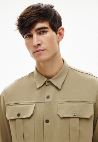 Рубашка из футера для мужчины, цвет бежевый