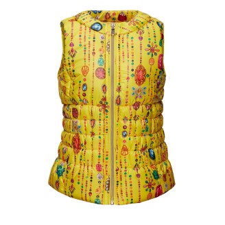 Жилет утепленный для девочки, цвет лимонный