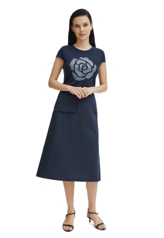 Юбка с накладным карманом, цвет синий